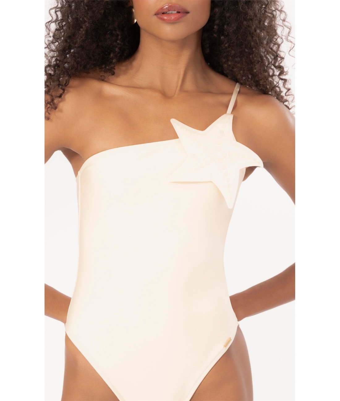 Maiô Um Ombro Só Starfish Off White