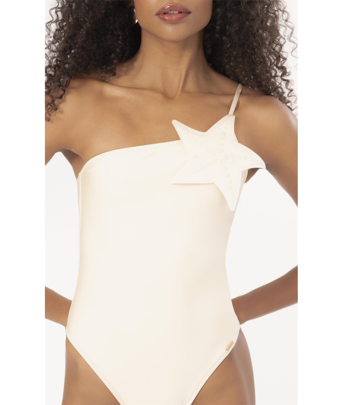 Maiô Um Ombro Só Starfish Off White
