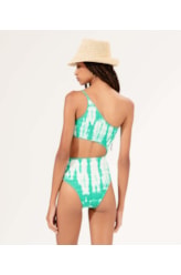 Maiô Um Ombro Só Tie Dye Verde Jade