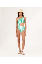 Maiô Um Ombro Só Tie Dye Verde Jade
