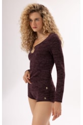 Mini Shorts Rib Alpine Vinho