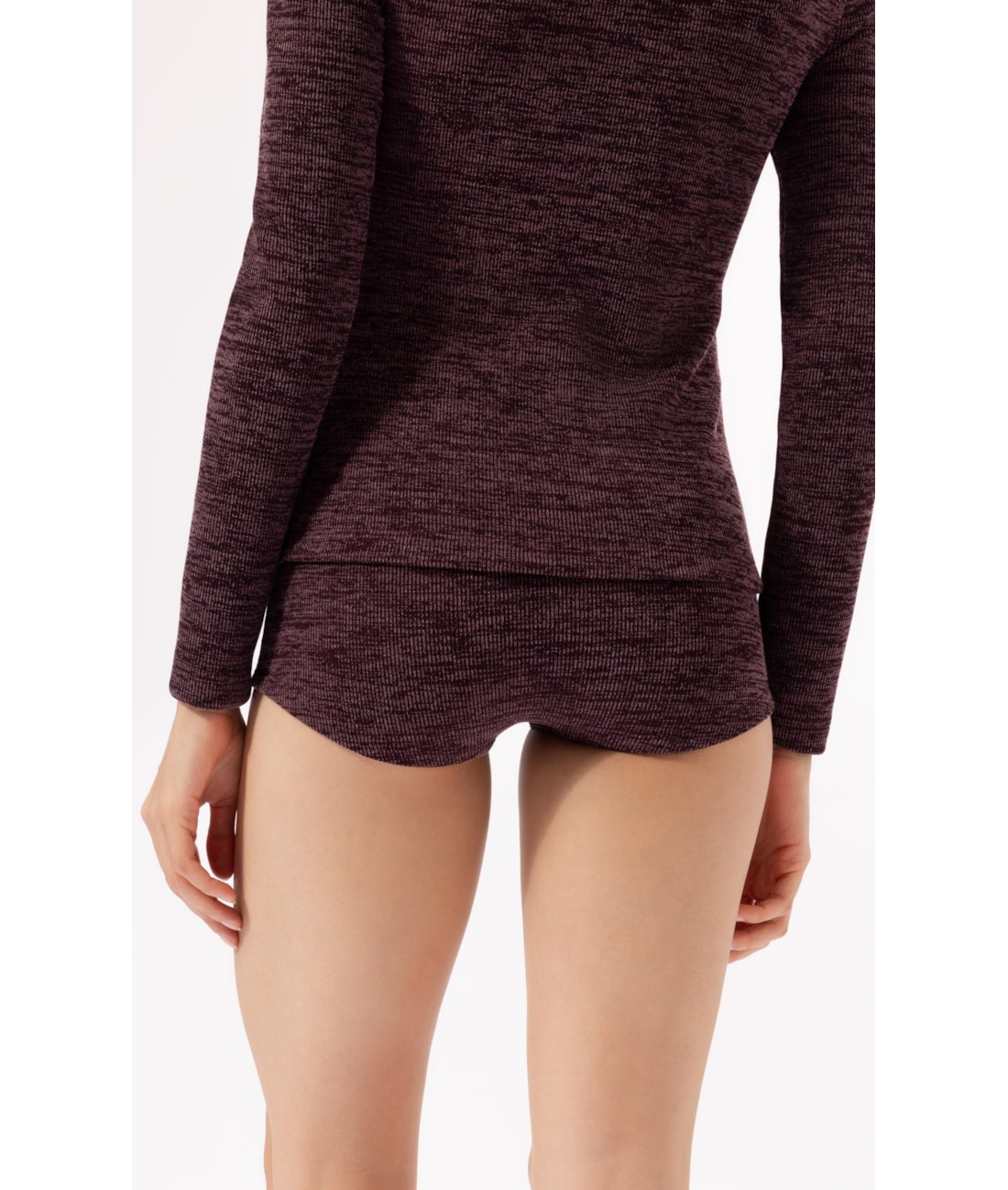 Mini Shorts Rib Alpine Vinho