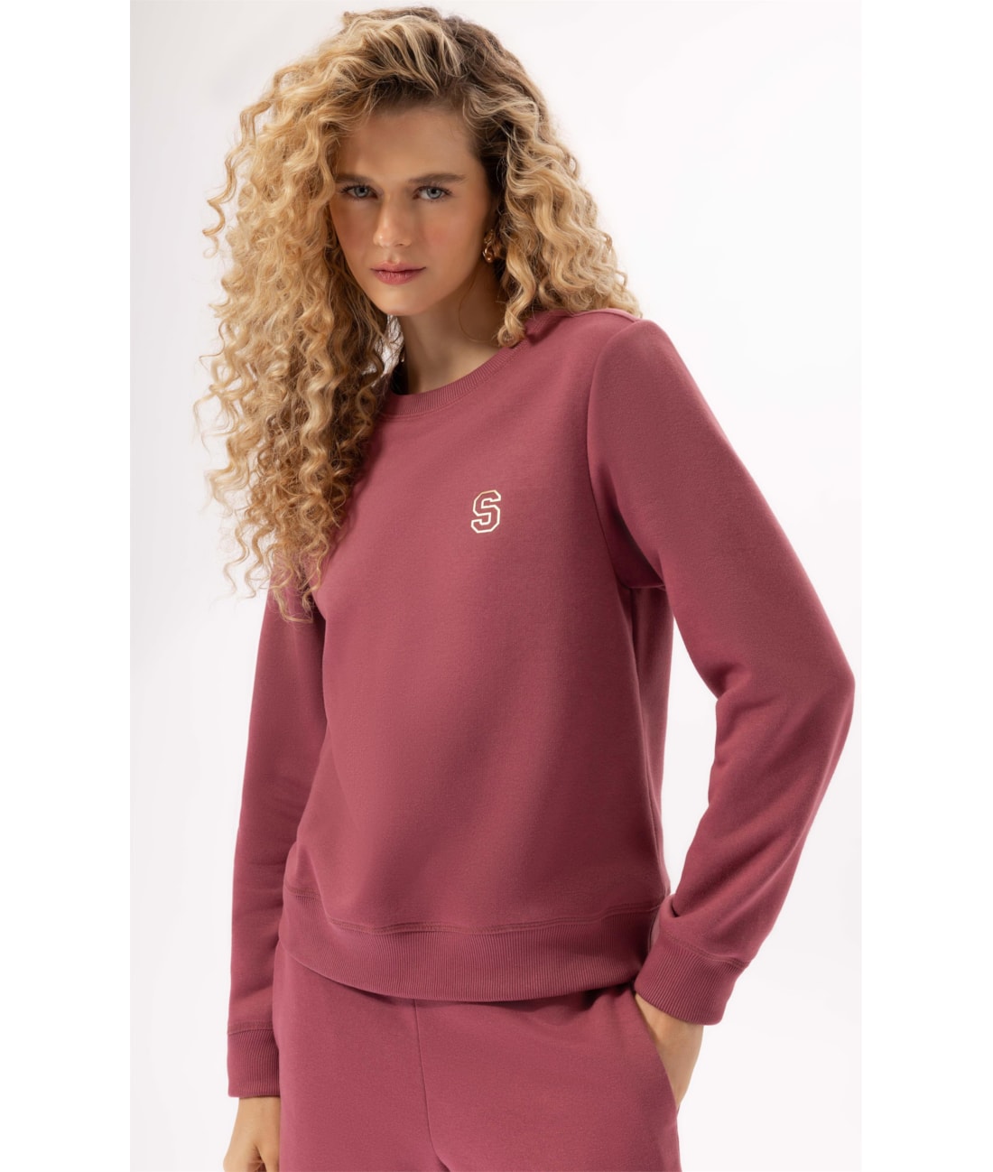 Moletom Basico Ski Rosa Velho