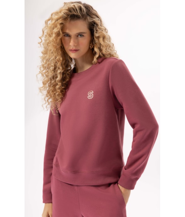 Moletom Basico Ski Rosa Velho
