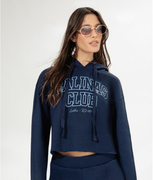 Moletom Cropped Salinas Club Marinho