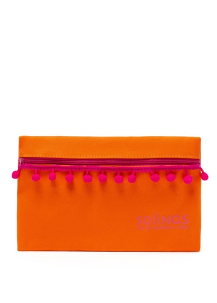 Necessaire Lona Pompom Laranja