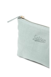 Necessaire Pequena de Linho Siren Salina Verde Claro