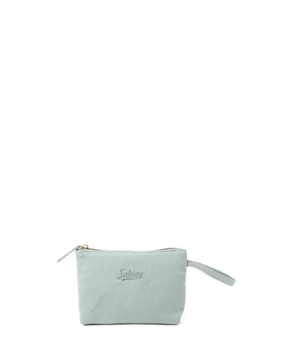 Necessaire Pequena de Linho Siren Salina Verde Claro