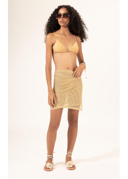 Pareô Tricot Lurex Dourado