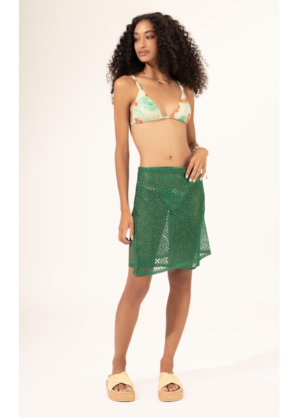 Pareô Tricot Lurex Verde Escuro