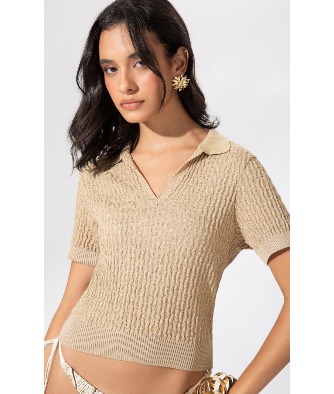 Polo Tricot Bel Air Dourado