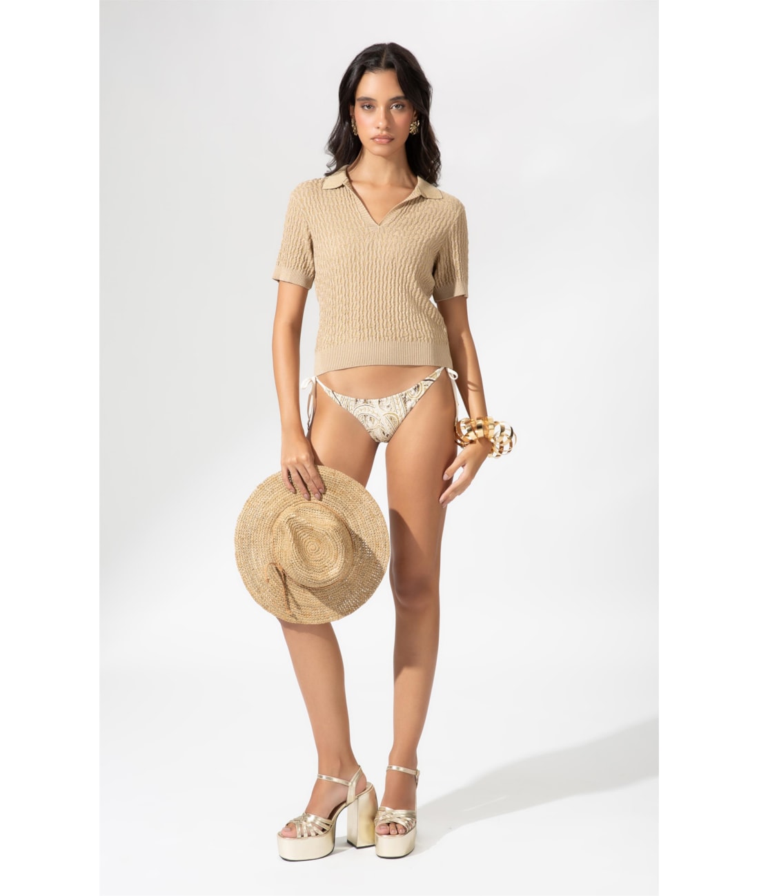 Polo Tricot Bel Air Dourado