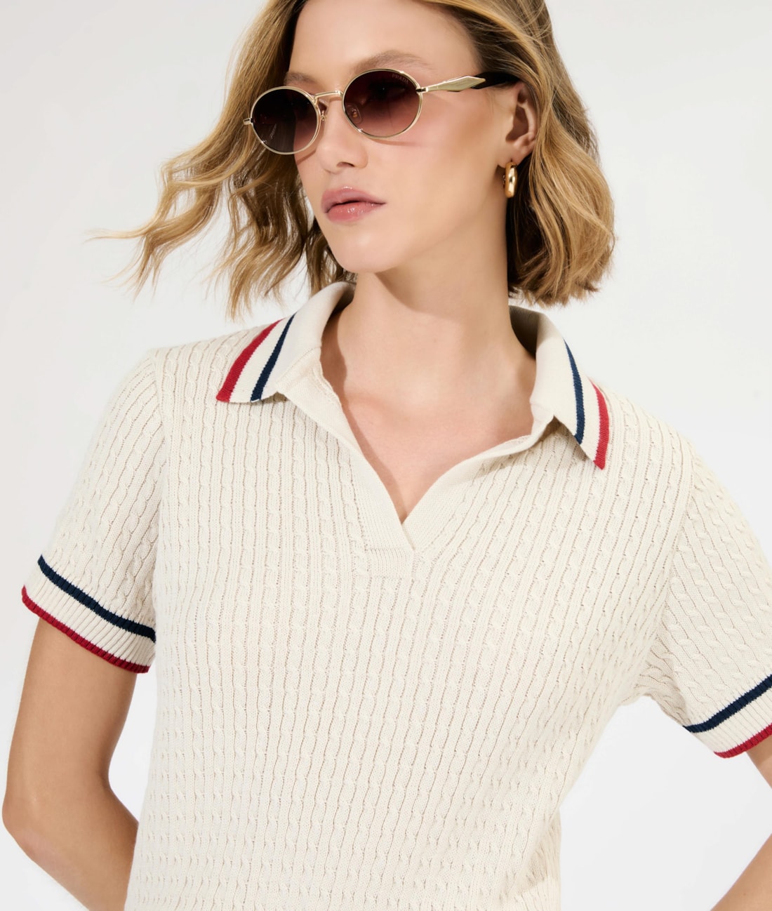 Polo Tricot College Off White