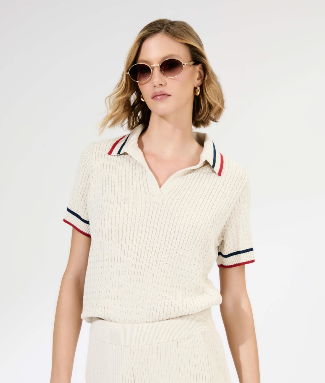 Polo Tricot College Off White