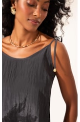 Regata Alcinha Satin Waves Preto