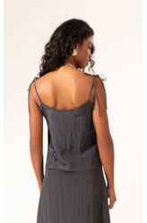 Regata Alcinha Satin Waves Preto