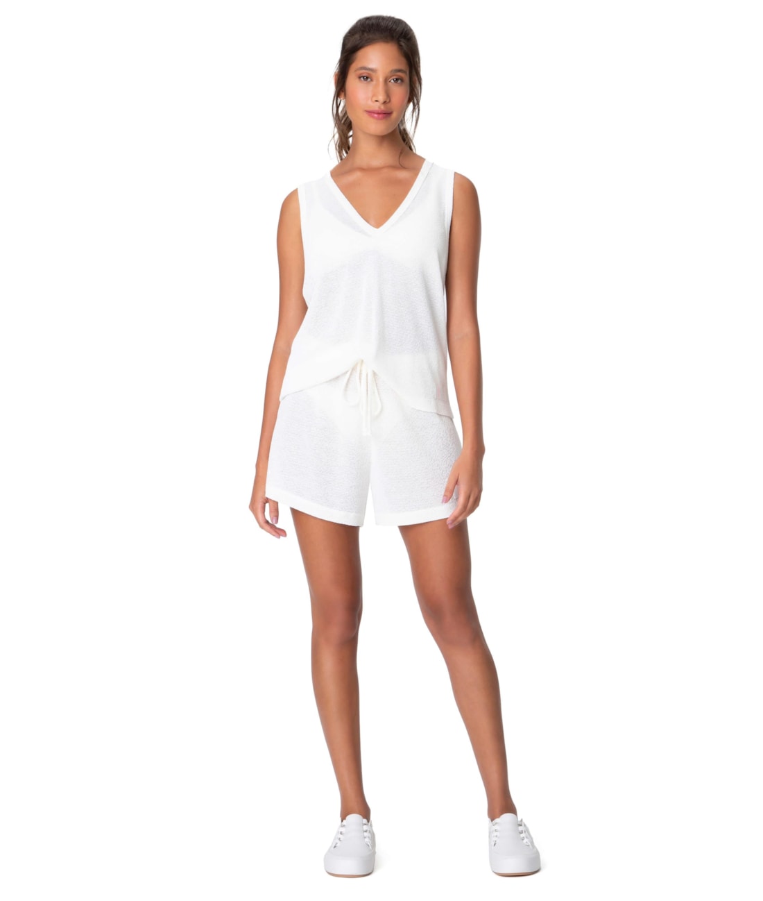 Regata Malha Tricot Off White