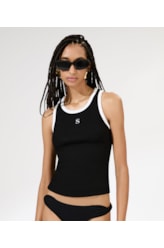 Regata Rib Bicolor Preto
