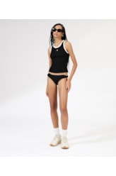 Regata Rib Bicolor Preto