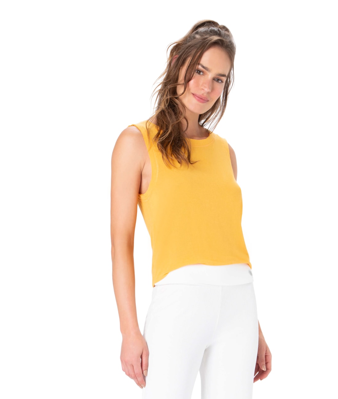 Regata Tricot Visco Amarelo