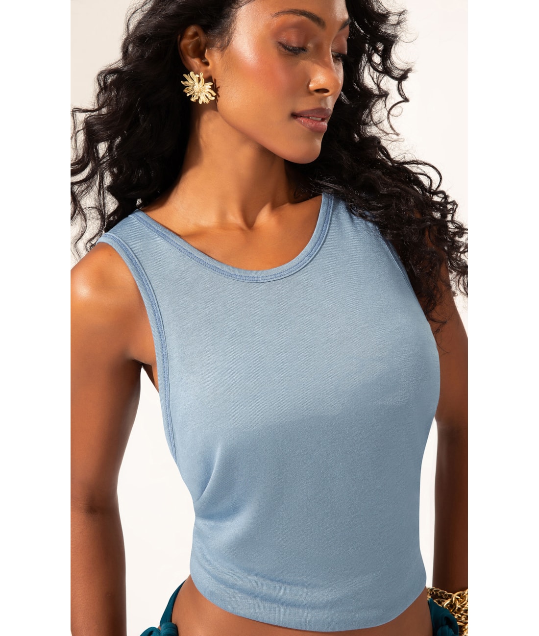 Regata Visco Tricot Azul Jeans