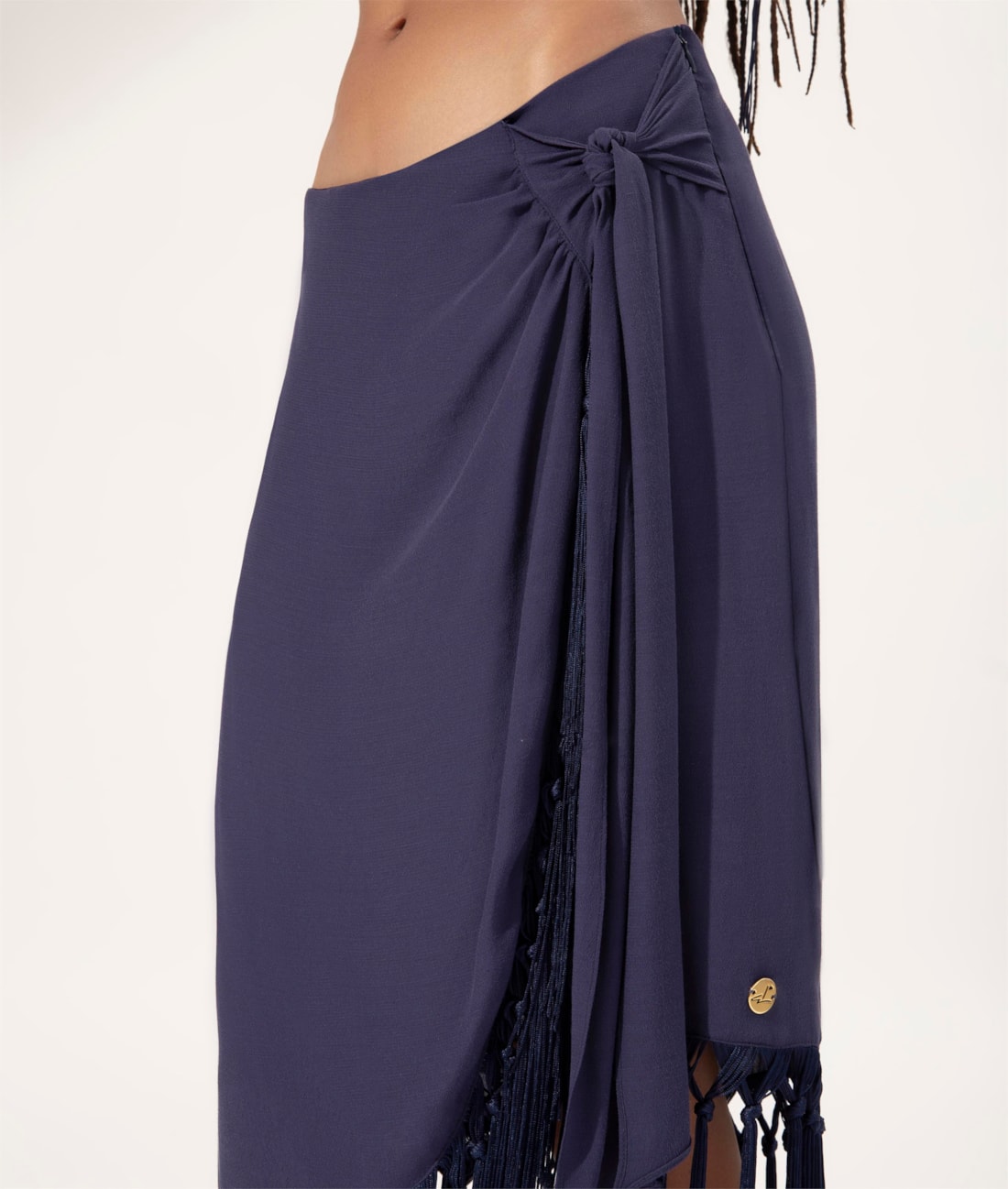 Saia Amour Franjas Dark Navy