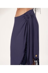 Saia Amour Franjas Dark Navy
