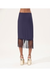 Saia Amour Franjas Dark Navy