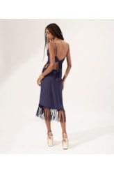 Saia Amour Franjas Dark Navy