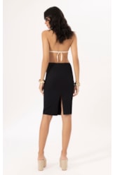 Saia Bobby Midi Fenda Preto