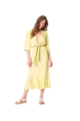 Saia Camadas Stone Amarelo Limao