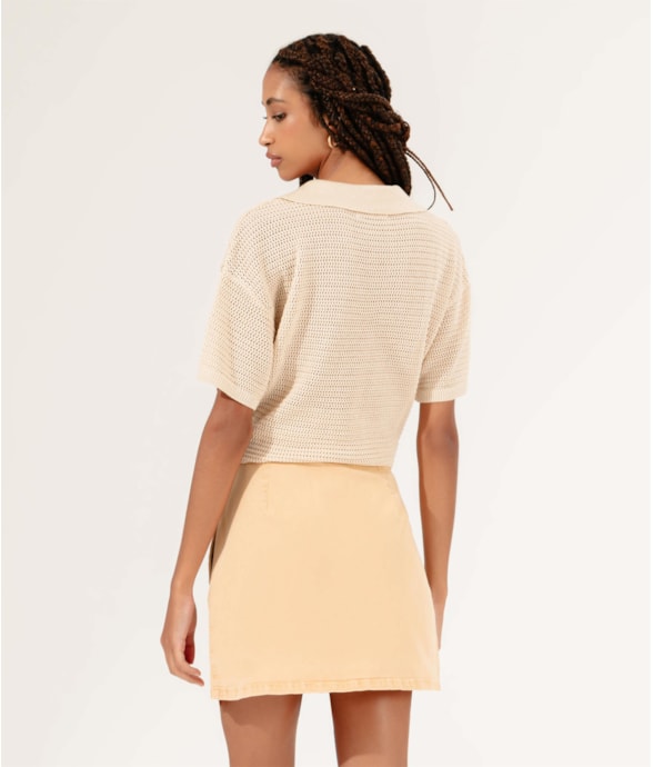 Saia Color Twill Tenis Skirt Areia