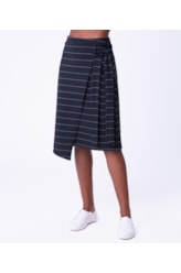 Saia Cotton Stripe Transpassada Verde Militar