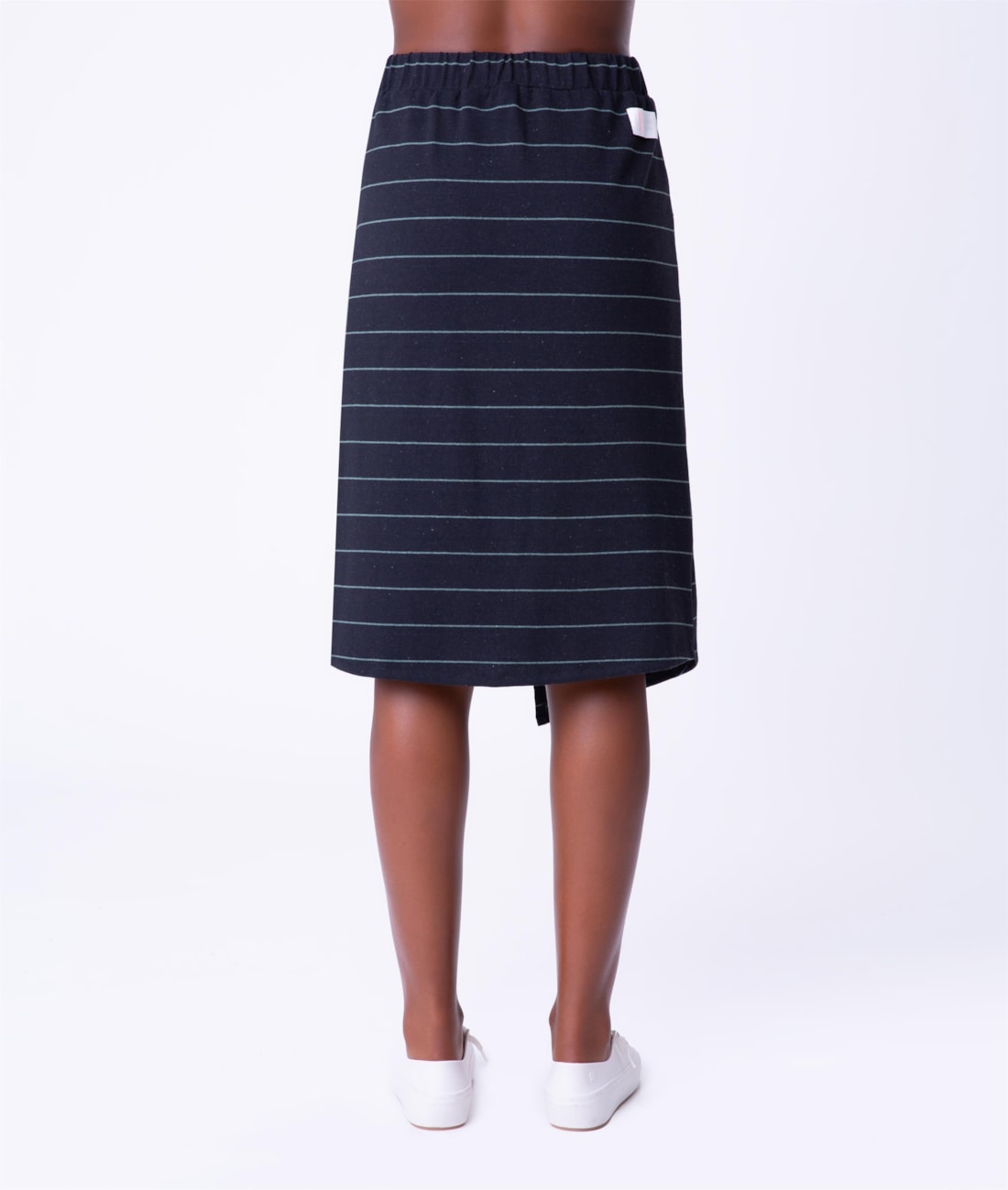 Saia Cotton Stripe Transpassada Verde Militar