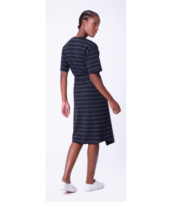 Saia Cotton Stripe Transpassada Verde Militar