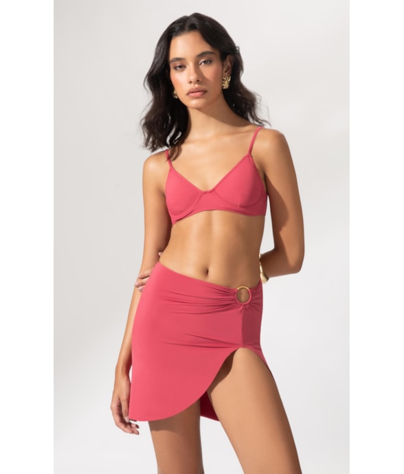 Saia Curta Argola Jersey Melancia