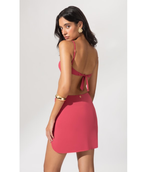 Saia Curta Argola Jersey Melancia