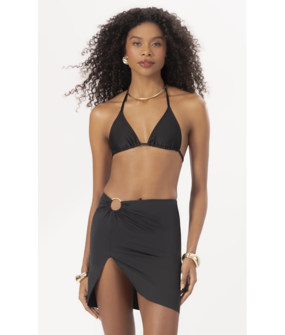 Saia Curta Argola Jersey Preto