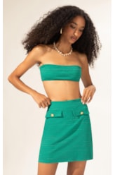 Saia Curta Listrado Oasis Verde Escuro