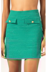 Saia Curta Listrado Oasis Verde Escuro