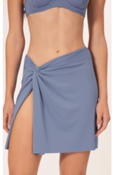 Saia Curta No Jersey Azul Seco