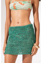 Saia Curta Tricot Burano Verde Escuro
