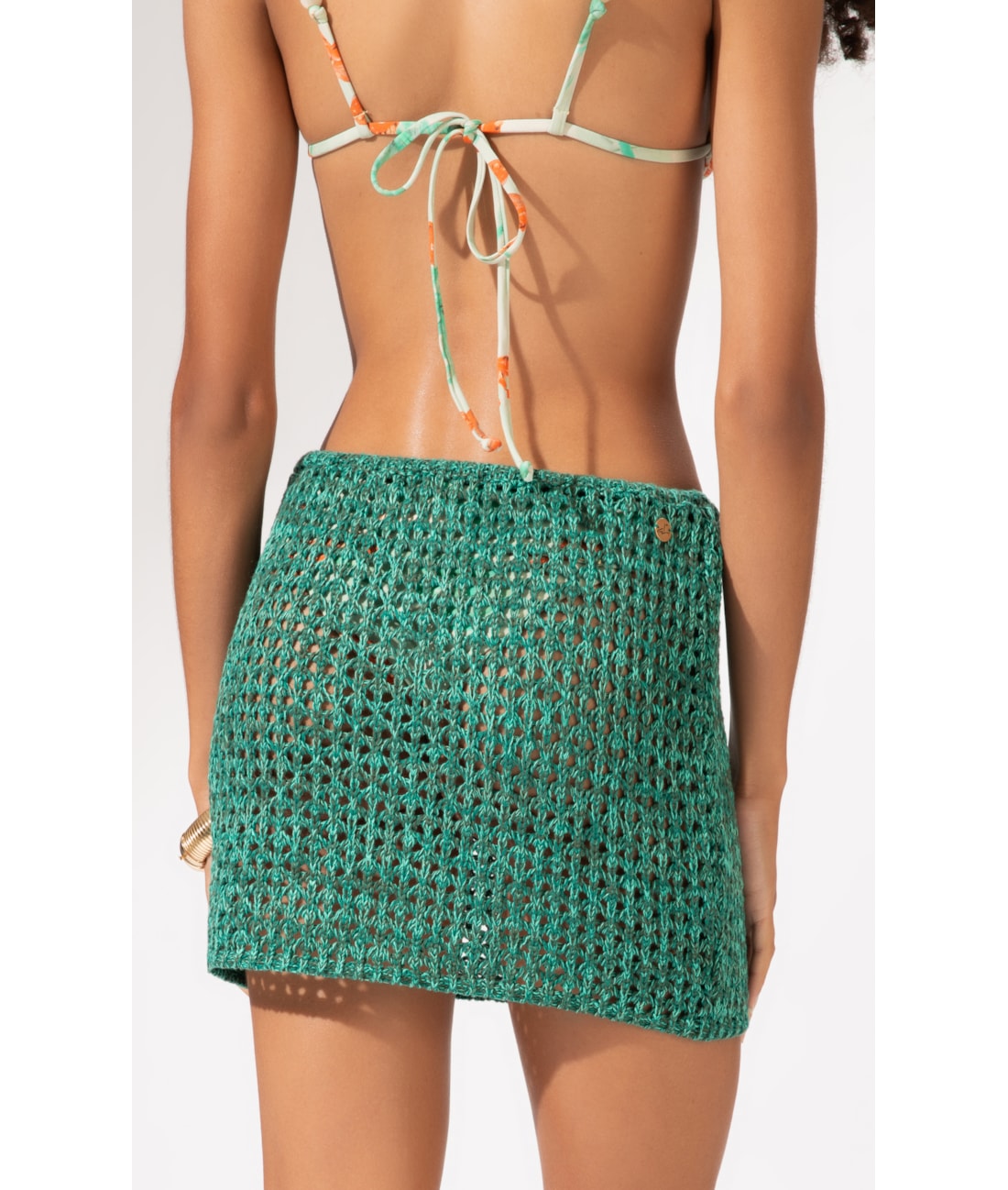 Saia Curta Tricot Burano Verde Escuro