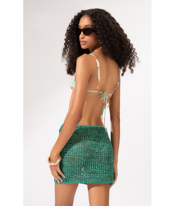 Saia Curta Tricot Burano Verde Escuro