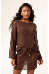 Saia Curta Tricot Paradise Marrom