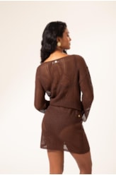 Saia Curta Tricot Paradise Marrom