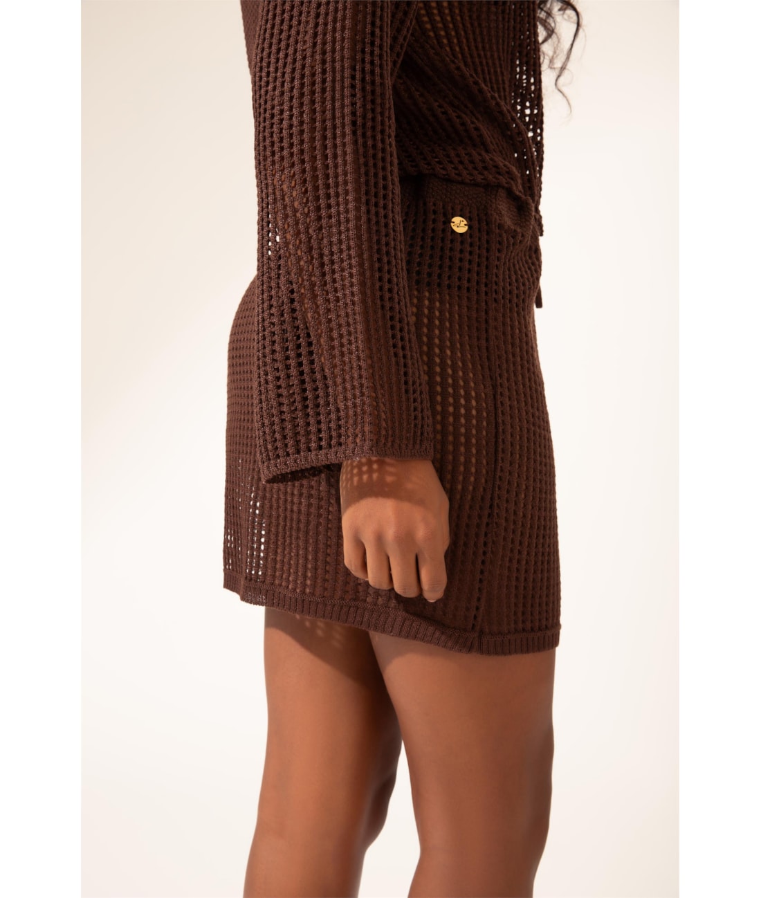 Saia Curta Tricot Paradise Marrom