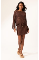 Saia Curta Tricot Paradise Marrom