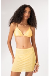 Saia Curta Tule Crystals By Swarovski Celebrate Amarelo Claro
