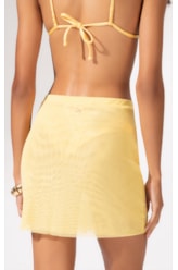 Saia Curta Tule Crystals By Swarovski Celebrate Amarelo Claro